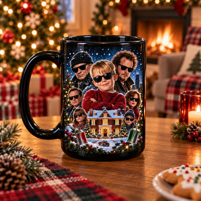 Home Alone Christmas Coffee Mug – Kevin McCallister & Wet Bandits Sunglasses Ceramic Cup