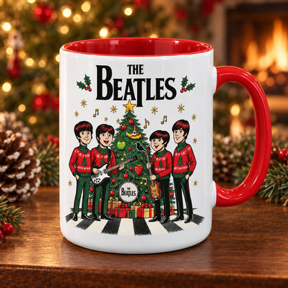 The Beatles Christmas Cartoon Coffee Mug – Fab Four Abbey Road Holiday Sweaters Ceramic Cup