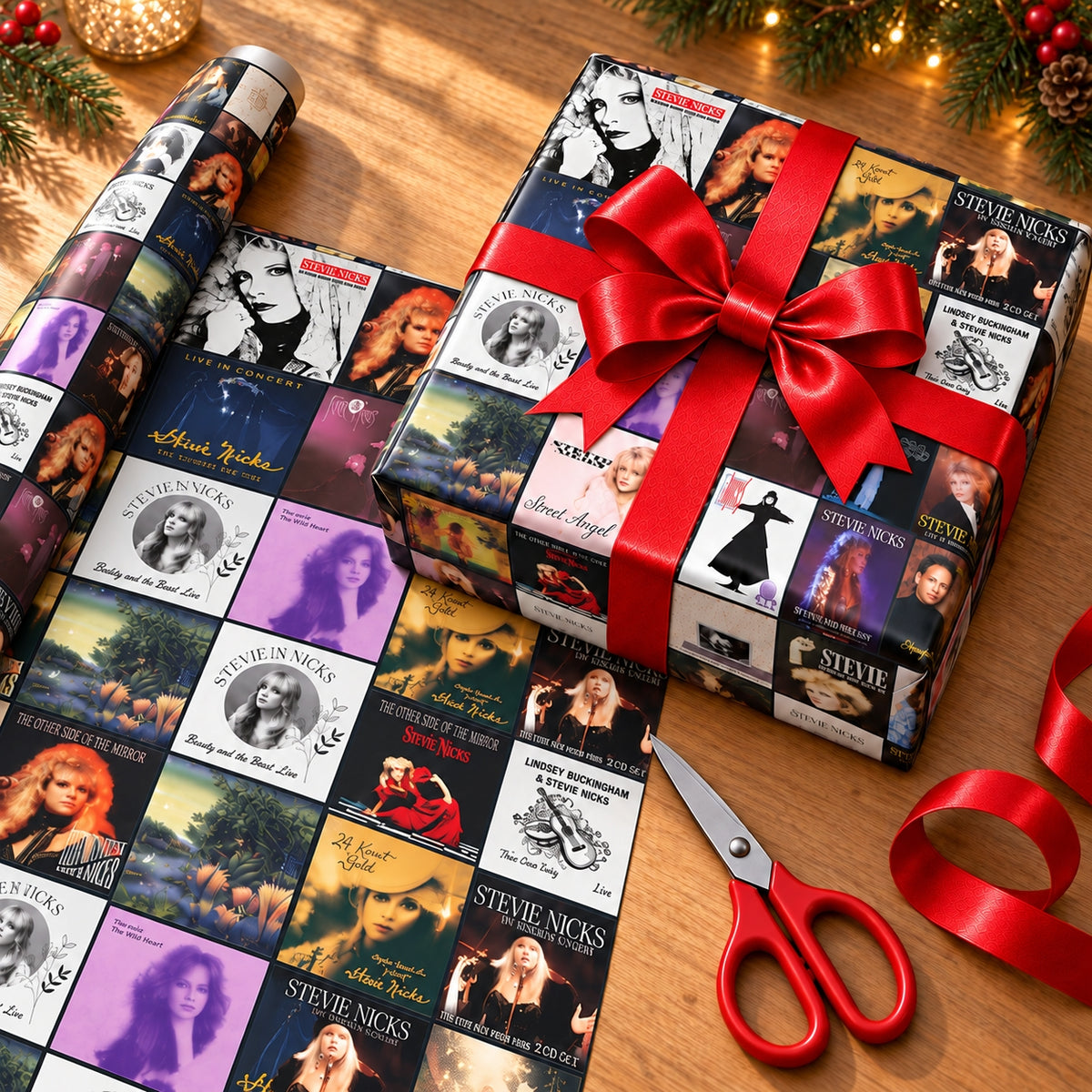 Stevie Nicks Album Covers Wrapping Paper Roll - Fleetwood Mac Legend Gift Wrap for Holidays & Birthdays