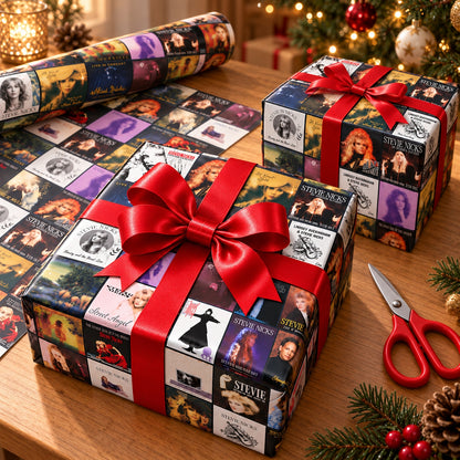 Stevie Nicks Album Covers Wrapping Paper Roll - Fleetwood Mac Legend Gift Wrap for Holidays & Birthdays