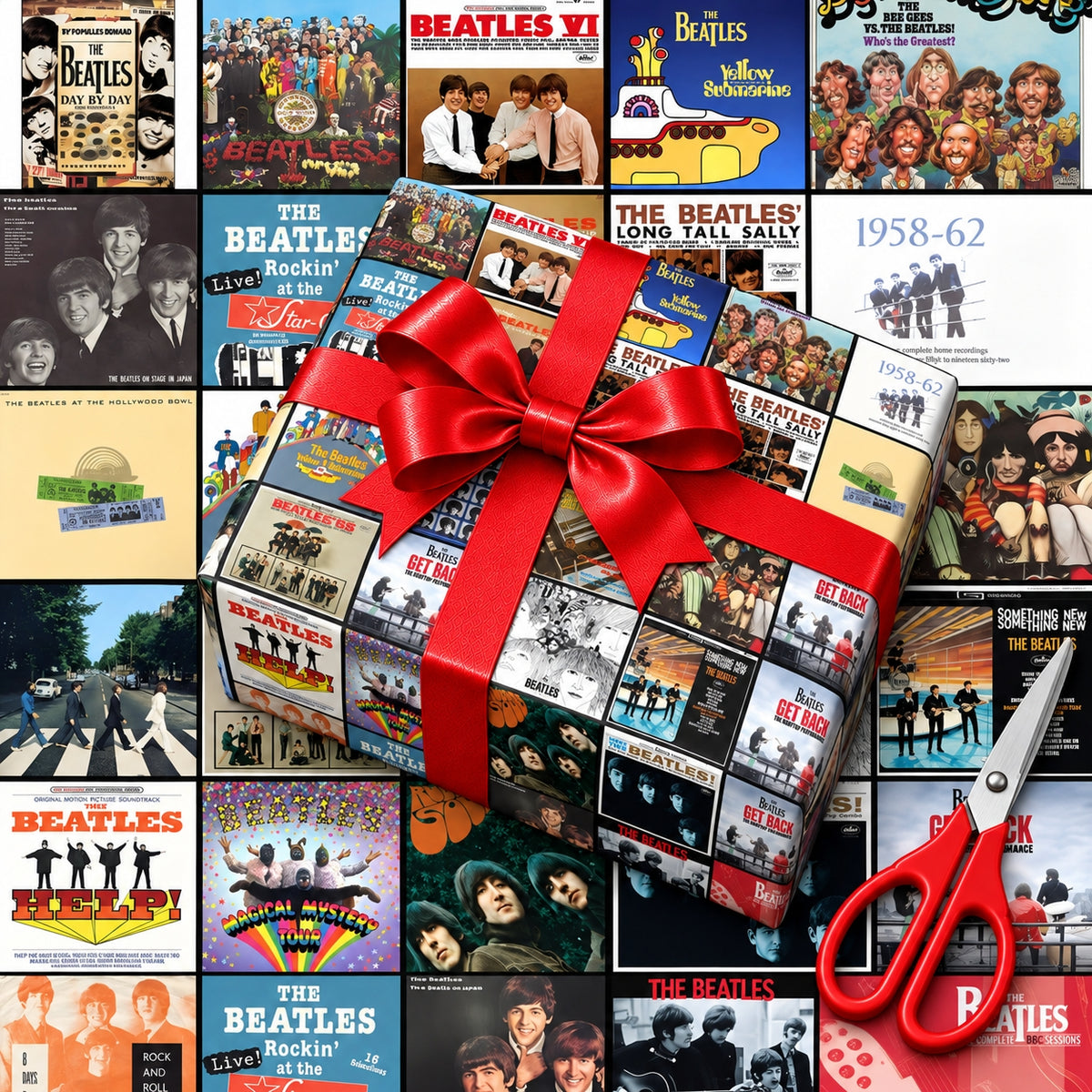 The Beatles Album Covers Wrapping Paper Roll - Vintage 60s Rock Band Gift Wrap for Holidays & Birthdays