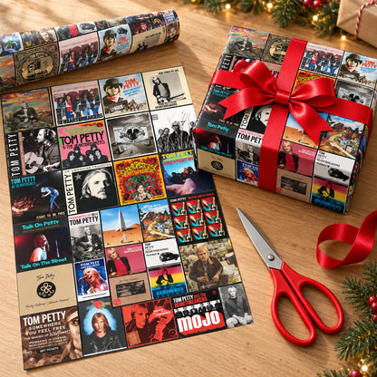 Tom Petty and The Heartbreakers Album Covers Wrapping Paper Roll - Classic Heartland Rock Gift Wrap for Holidays & Birthdays