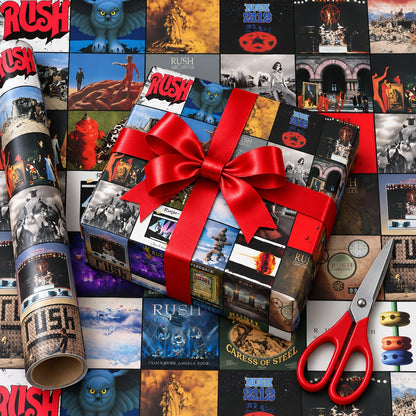 Rush Band Album Covers Wrapping Paper Roll - Progressive Rock Discography Gift Wrap for Holidays & Birthdays
