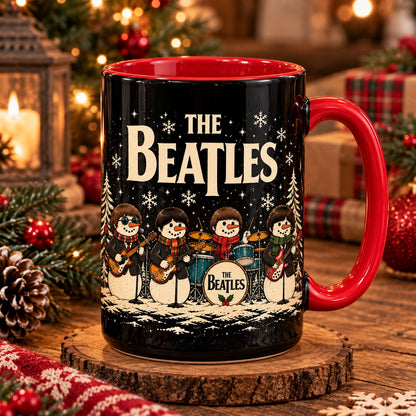 The Beatles Snowmen Christmas Coffee Mug – Fab Four Holiday Band Ceramic Cup