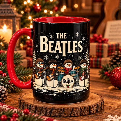 The Beatles Snowmen Christmas Coffee Mug – Fab Four Holiday Band Ceramic Cup