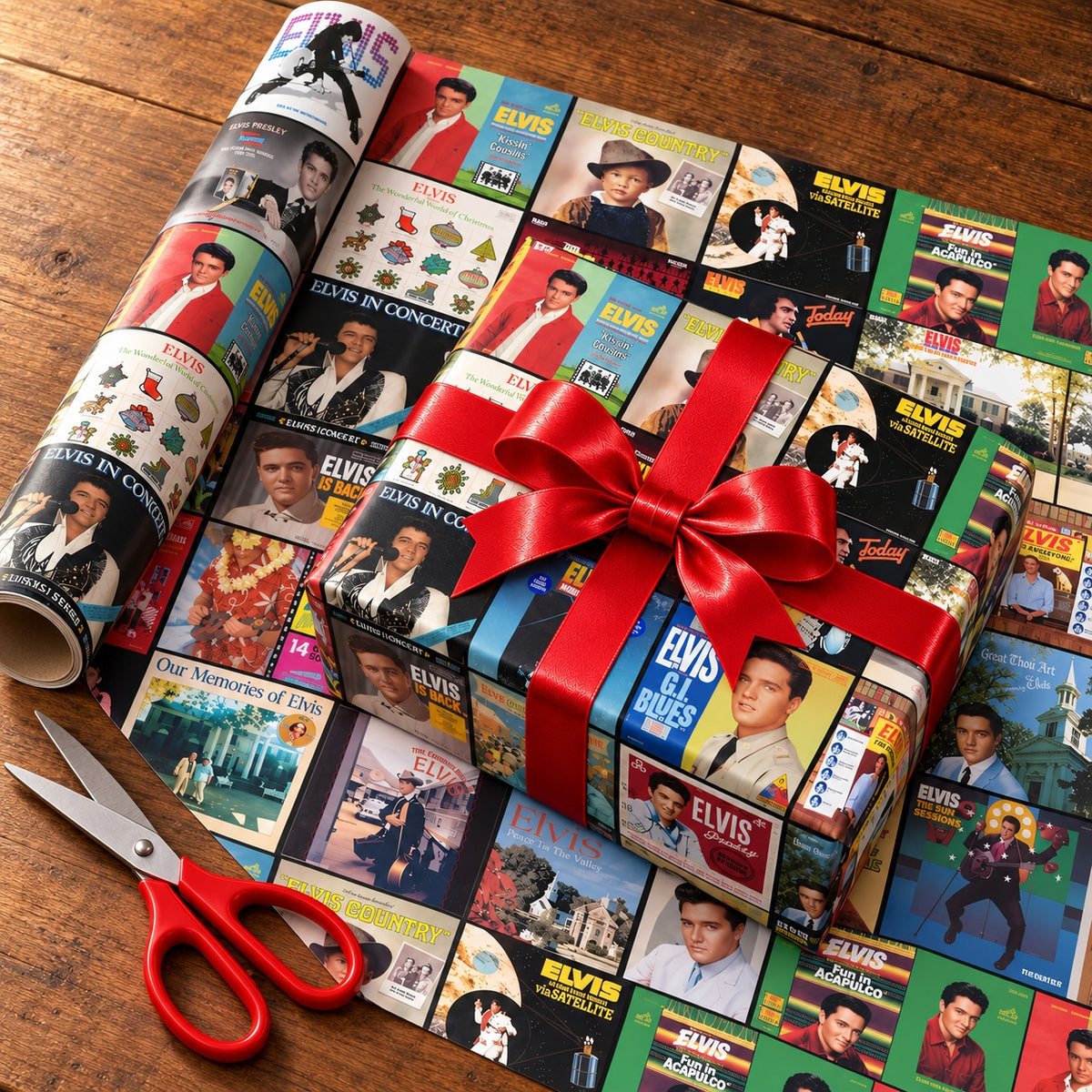 Elvis Presley Album Covers Wrapping Paper - The King of Rock and Roll Gift Wrap