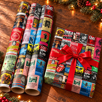 Vintage Rock & Pop Concert Posters Wrapping Paper - Retro Gig Flyer Music Gift Wrap