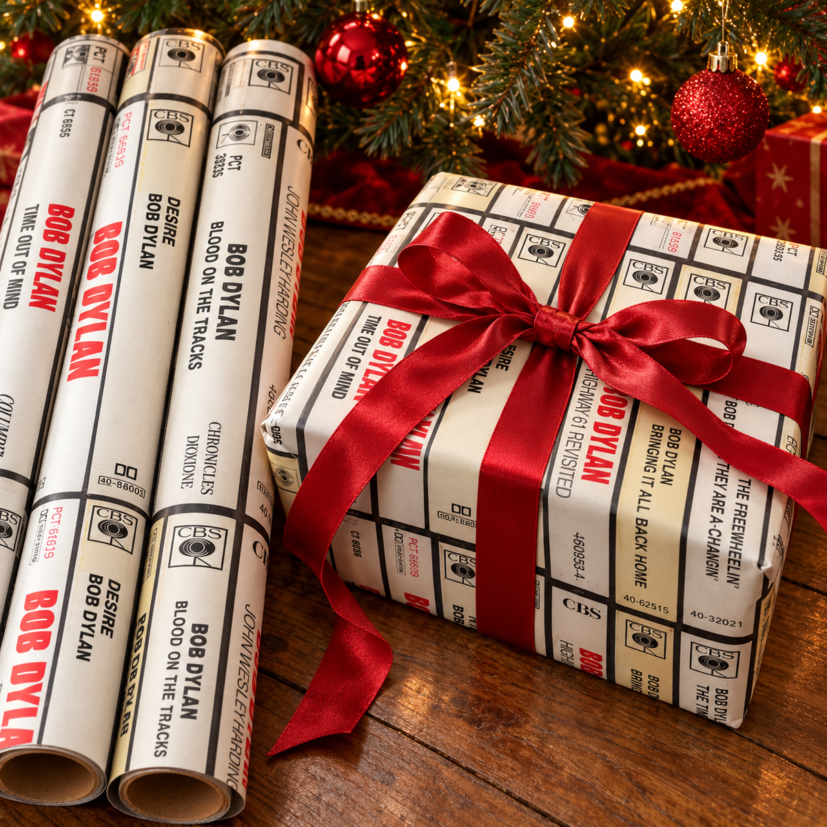 Bob Dylan Cassette Spines Wrapping Paper - Vintage Audio Tape Folk Rock Gift Wrap
