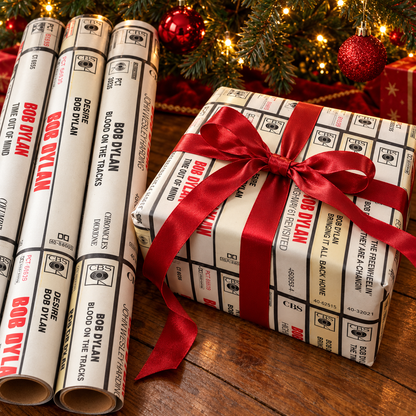 Bob Dylan Cassette Spines Wrapping Paper - Vintage Audio Tape Folk Rock Gift Wrap
