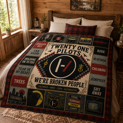 Twenty One Pilots Stressed Out Quilt Blanket – Vessel Trench Clancy High Quality Blanket For Fans