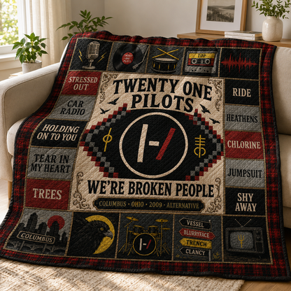 Twenty One Pilots Stressed Out Quilt Blanket – Vessel Trench Clancy High Quality Blanket For Fans