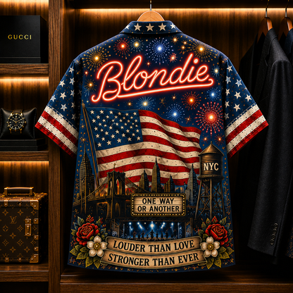 Blondie Hawaiian Shirt - New York City All Over Print Button Up AOP Shirt for Blondie Rock Fans