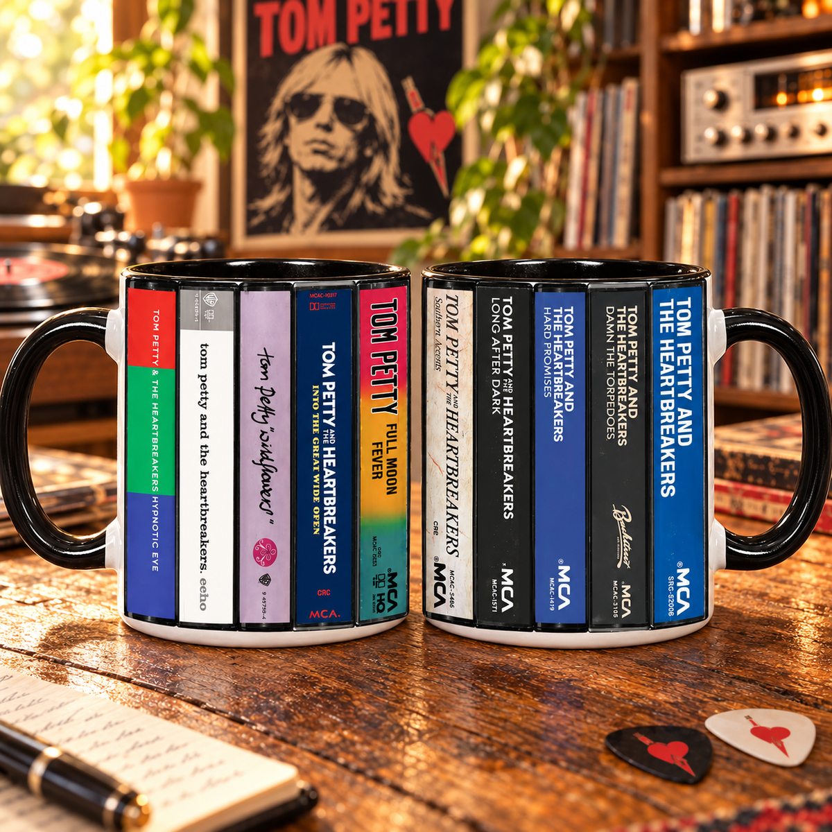 Tom Petty Cassette Tape Mug, Heartbreakers Coffee Cup, Classic Rock Music Gift, Retro Cassette Collector Mug