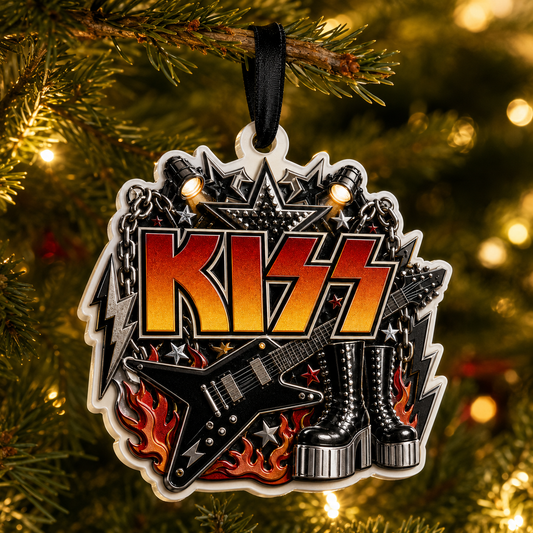 KISS High-Definition 3D Print Ornament – Fiery Hard Rock Holiday Gift for Fans
