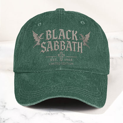 Black Sabbath Band Logo Est 1968 Denim Cap – Vintage Dad Cap Gift For Dad (With Box)