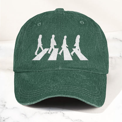 Retro The Beatles Abbey Road Denim Cap – Retro Rock Music Fan Cap (With Box)