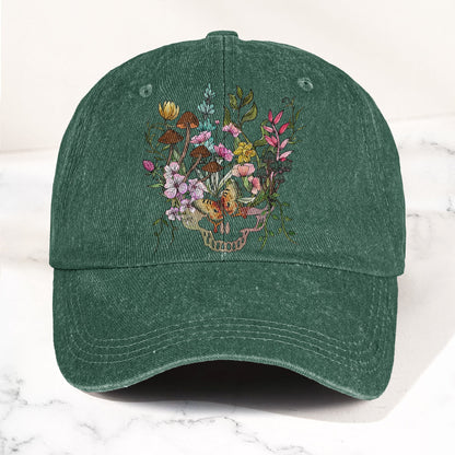 Grateful Dead Botanical Stealie Skull And Flower Denim Cap – Retro Vintage Dad Cap Gift For Dad (With Box)