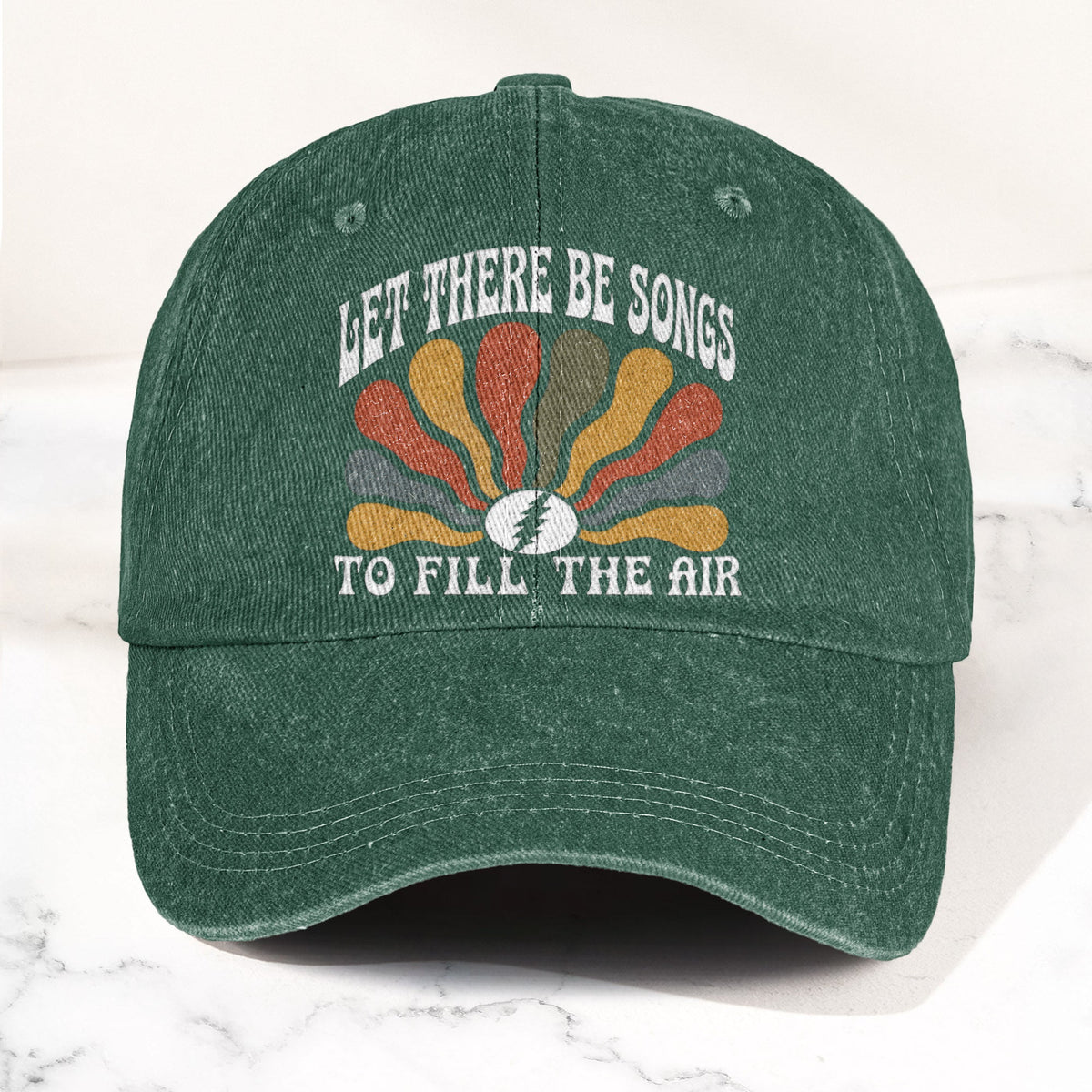Grateful Dead Let There Be Songs To Fill The Air Denim Cap – Retro Vintage Dad Cap Gift For Dad (With Box)
