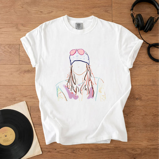 Axl Rose Minimalist Line Art Vintage T-Shirt – Retro Rock Music Axl Rose of Guns N' Roses Merch Tee