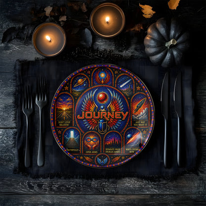 Journey Band Decorative Ceramic Plate with Stand – Stained Glass Rock Art Gift