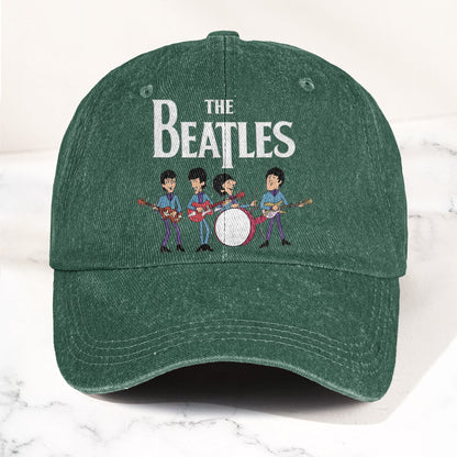 The Beatles Fab Four Cartoon Denim Cap – Retro Vintage Dad Cap Gift For Dad (With Box)