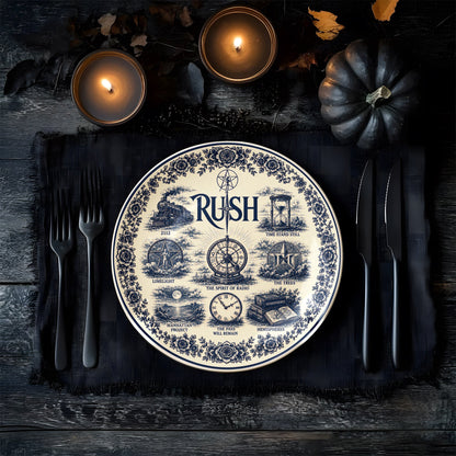 Rush Decorative Ceramic Plate with Display Stand – Classic Rock Songs Memorabilia Gift
