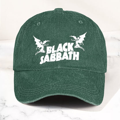 Black Sabbath Denim Dad Cap – Classic Winged Demon Logo Design ( With BOX)