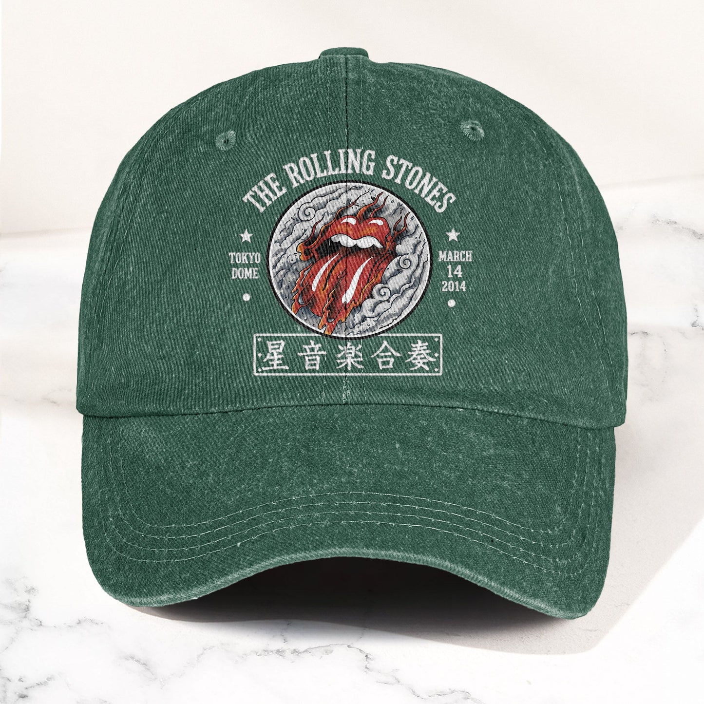 The Rolling Stones 2014 Tokyo Dome Concert Vintage Denim Cap – Retro Dad Cap (With Box)