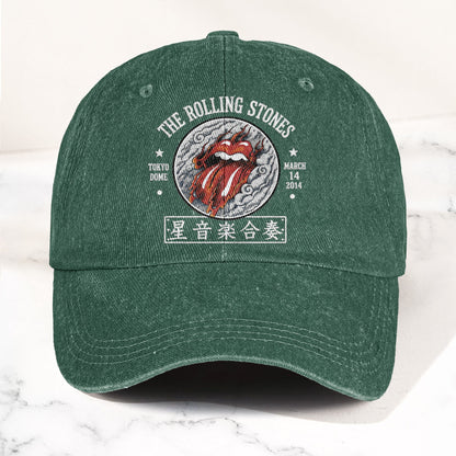 The Rolling Stones 2014 Tokyo Dome Concert Vintage Denim Cap – Retro Dad Cap (With Box)