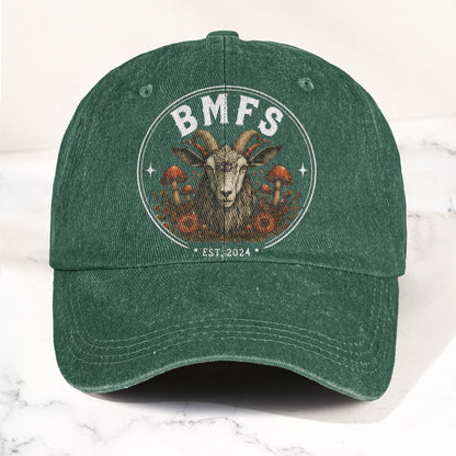 Billy Strings BMFS Goat Three Eyed Goat Mushroom Vintage Graphic Denim Cap – Retro Vintage Dad Cap Gift For Dad (With Box)