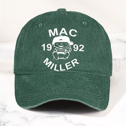 Mac Miller Denim Dad Cap – 1992 Baby Logo Tribute Design ( With BOX)