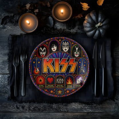 KISS Decorative Ceramic Plate with Display Stand – Classic Hard Rock Memorabilia Gift