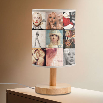 Christina Aguilera Album Collage Lamp – Pop Diva Nostalgia Light for Music Lovers