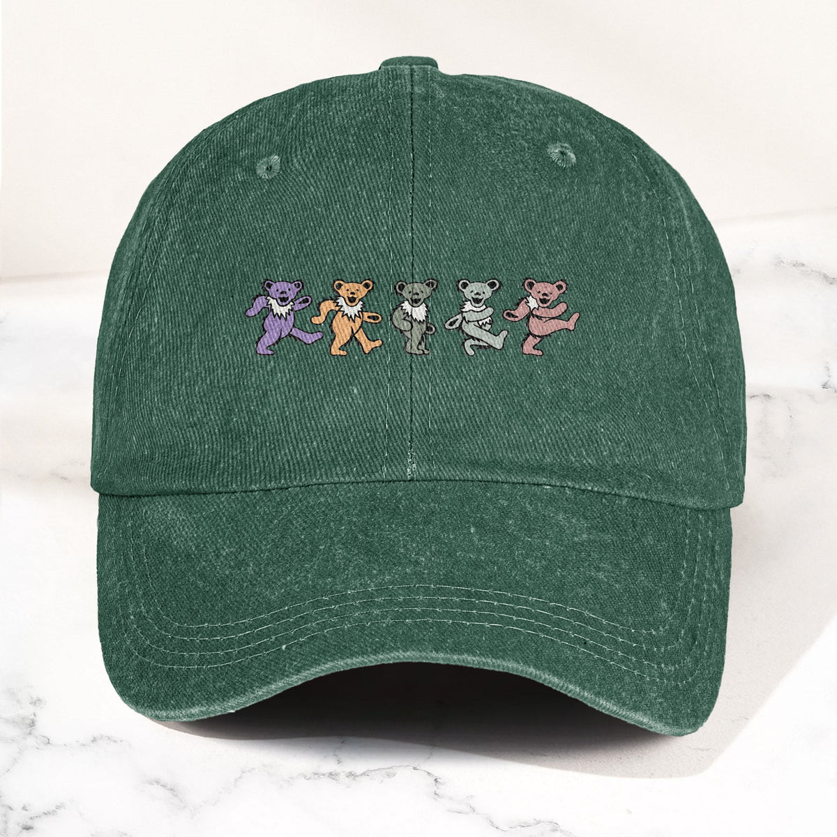 Grateful Dead Pastel Dancing Bears Denim Cap – Vintage Music Grateful Dead Merch Gift for Dad (With Box)