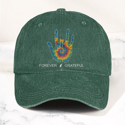 Jerry Garcia Handprint Tie Dye Denim Cap – Retro Music Grateful Dead Cap Gift For Dad (With Box)