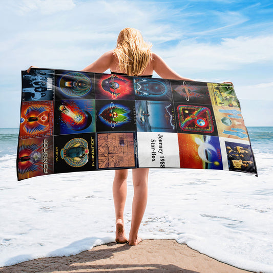 Journey Band Beach Towel – Album Cover Collage Classic Rock Towel
