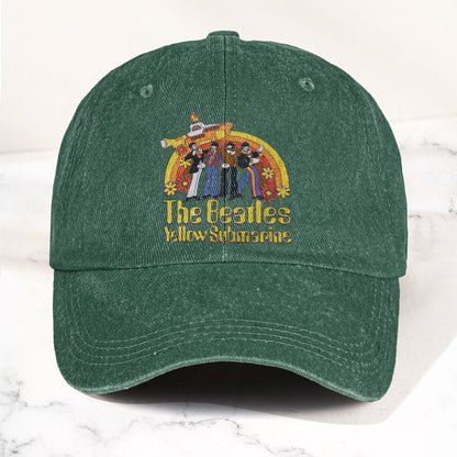 The Beatles Yellow Submarine Denim Dad Cap – Iconic Album Design ( With BOX)