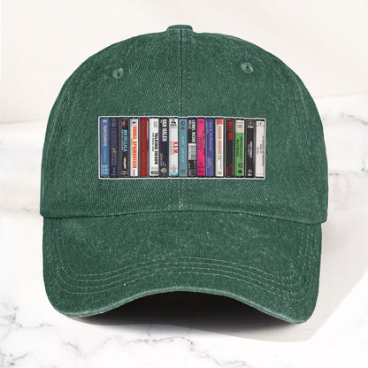 1984 Cassette Tape Collection Denim Dad Cap – Retro Music Mixtape Aesthetic Hat (With BOX)