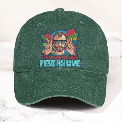 Beatles Ringo Starr Warning You With Peace and Love Denim Cap – Retro Rock Music Fan Cap (With Box)