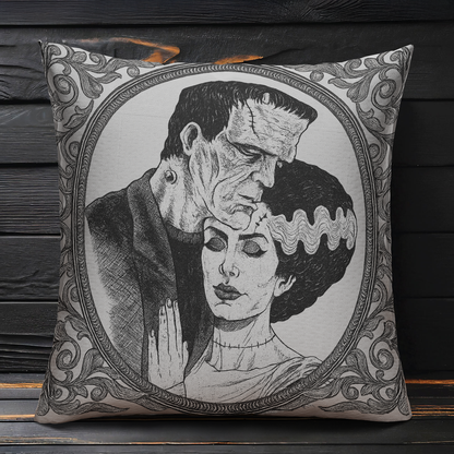 Gothic Frankenstein & Bride Pillow