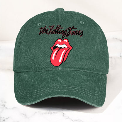 The Rolling Stones Denim Dad Cap – Classic Tongue Logo Design ( With BOX)