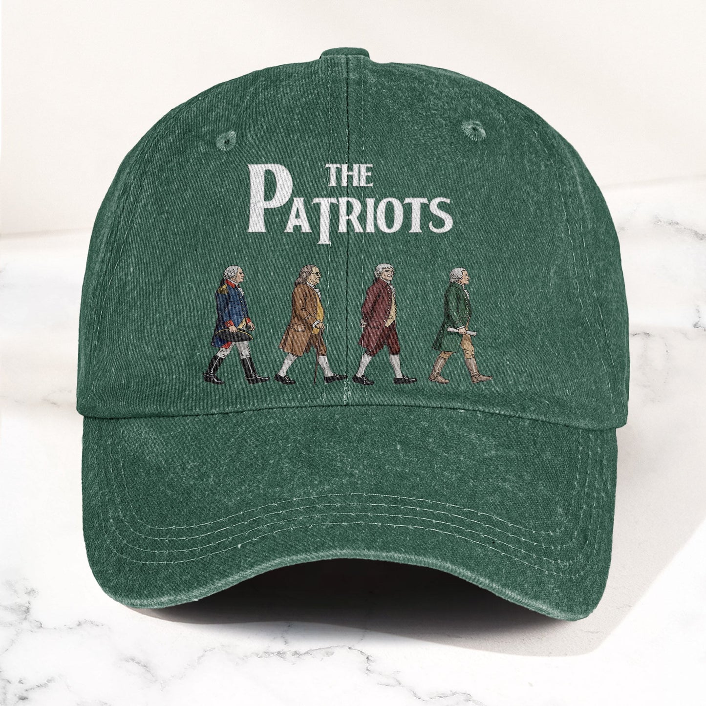 The Patriots Cartoon Illustration Denim Cap – Retro Vintage Dad Cap Gift For Dad (With Box)