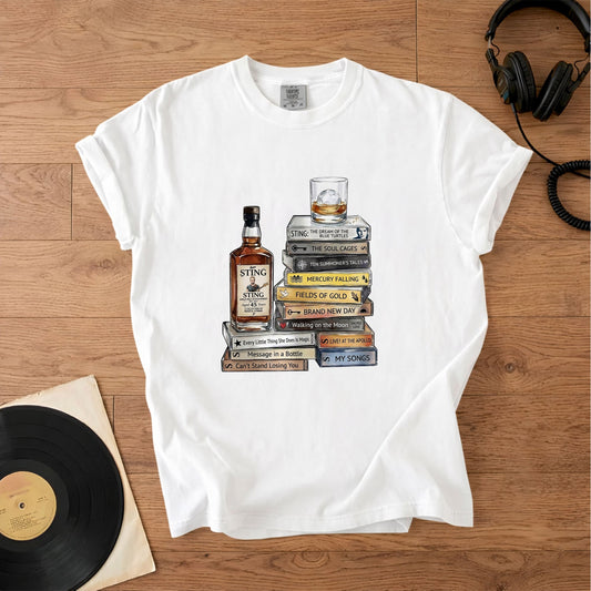 Sting Cassette Album Collection Vintage T-Shirt – Retro Rock Music Merch Tee