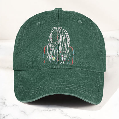 Bob Marley Portrait Casual Denim Cap – Retro Music Fan Concert Cap Gift For Dad (With Box)