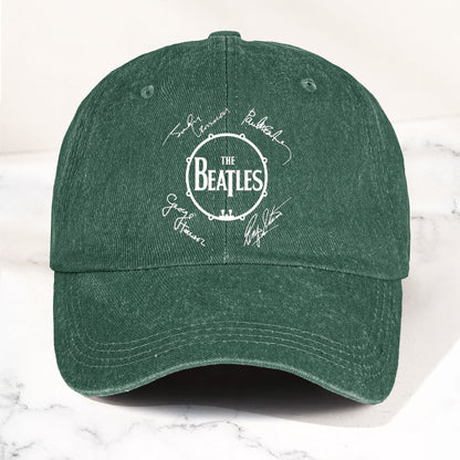 The Beatles Denim Dad Cap – Classic Drum Logo Signature Design ( With BOX)