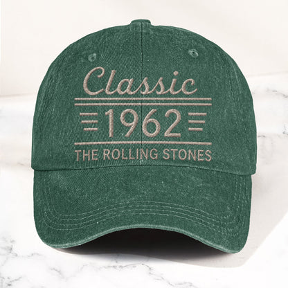 The Rolling Stones Classic 1962 Est Rock And Roll Band Music Merch Denim Cap – Retro Vintage Dad Cap Gift For Dad (With Box)