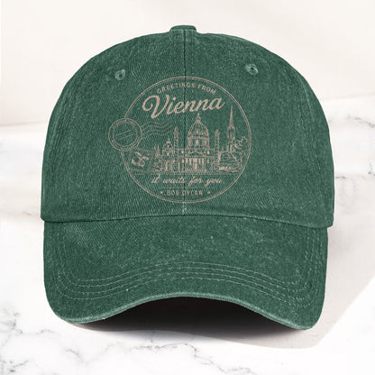 Bob Dylan Vienna It Waits For You Denim Cap – Retro Vintage Dad Cap Gift For Dad (With Box)