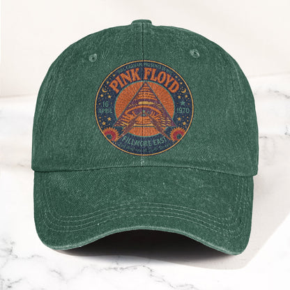 Pink Floyd 1979 Fillmore Poster Graphic Vintage Denim Cap – Retro Dad Cap (With Box)