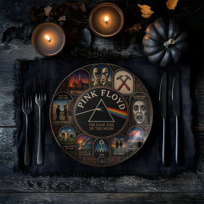 Pink Floyd Decorative Ceramic Plate with Display Stand – Classic Rock Album Art Gift