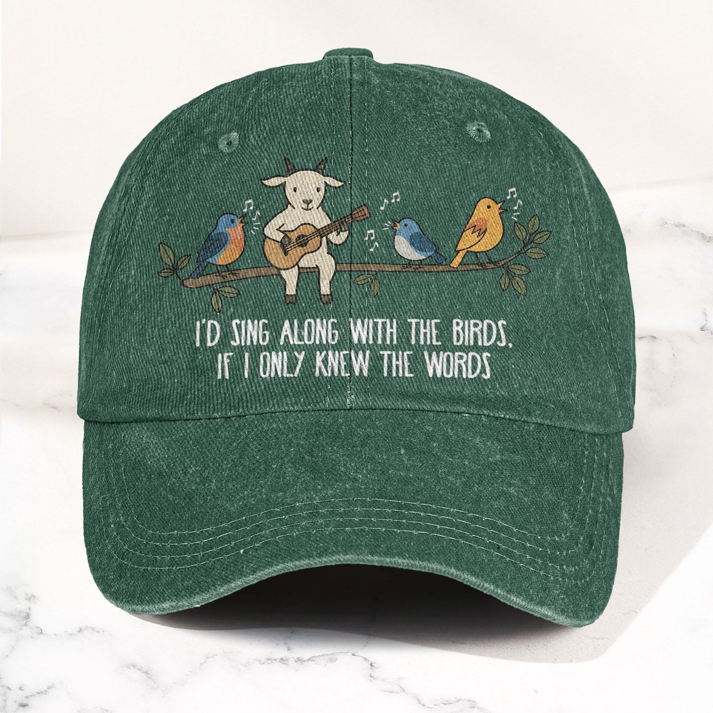 Billy Strings Gild the Lily Lyrics Goat Acoustic Guitar Cosmic Bluegrass Vintage Denim Cap – Retro Vintage Dad Cap Gift For Dad (With Box)